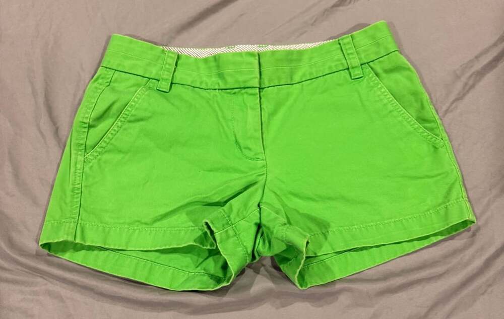 J.Crew Chino Broken-In Green Cotton Shorts Size 0